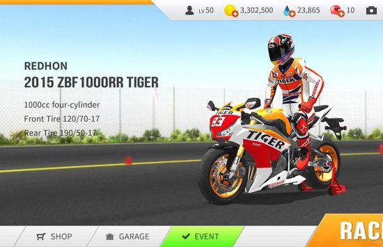 Real Moto cheats Game screenshot Real Moto cheats