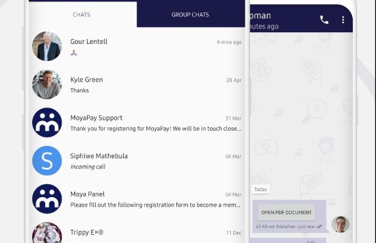 Screenshot MoyaApp datafree application