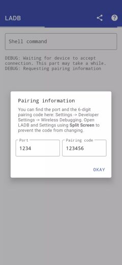 Screenshot Local ADB app