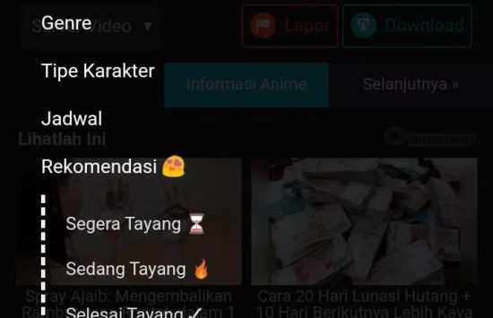 Screenshot Animasu application