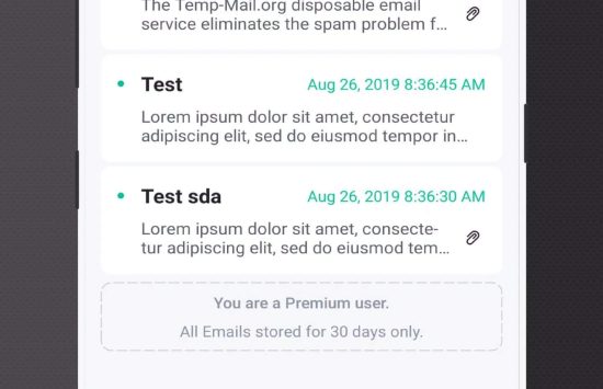 Screenshot Temp Mail mod