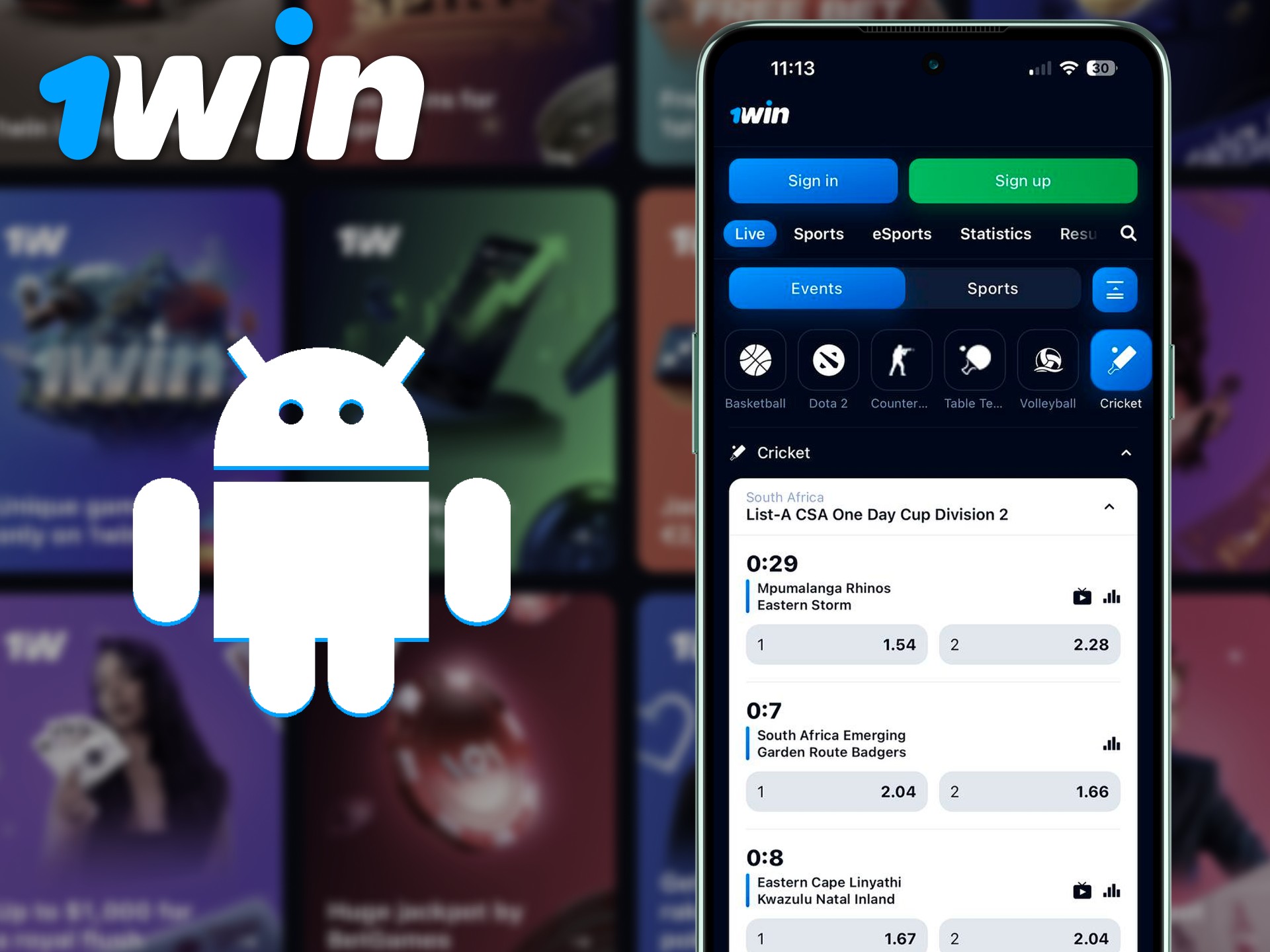 Mobile Sports Betting in the 1win Android App