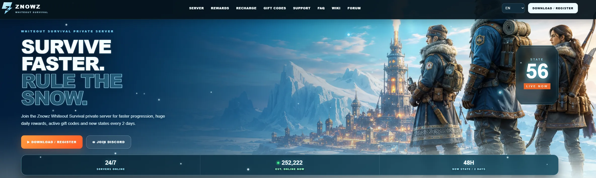 Znowz: A Whiteout Survival Private Server With VIP 8 From Day One